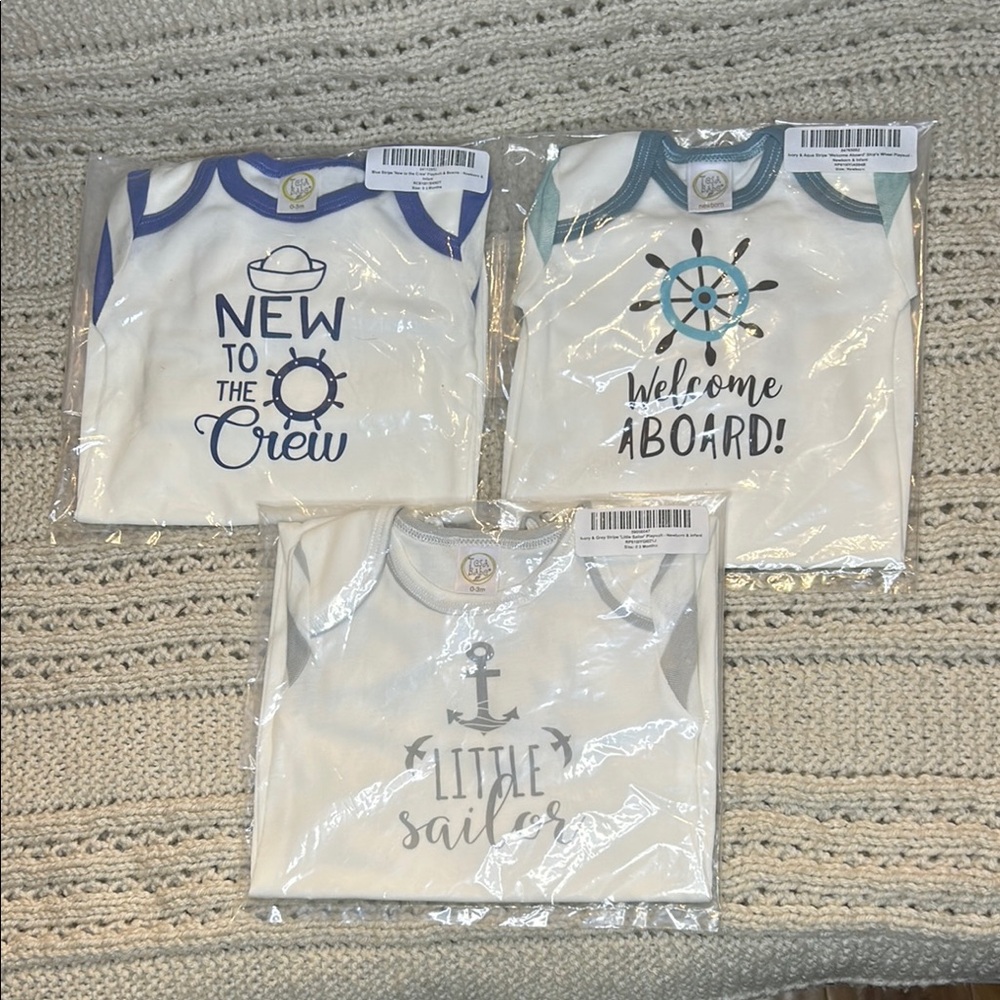 Nautical Themed Baby Romper Set 0-3mo